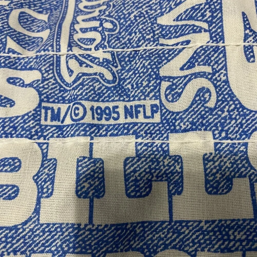 Vintage Window Valance Football NFL Teams Graphic Blue set of 2 Bibb Company